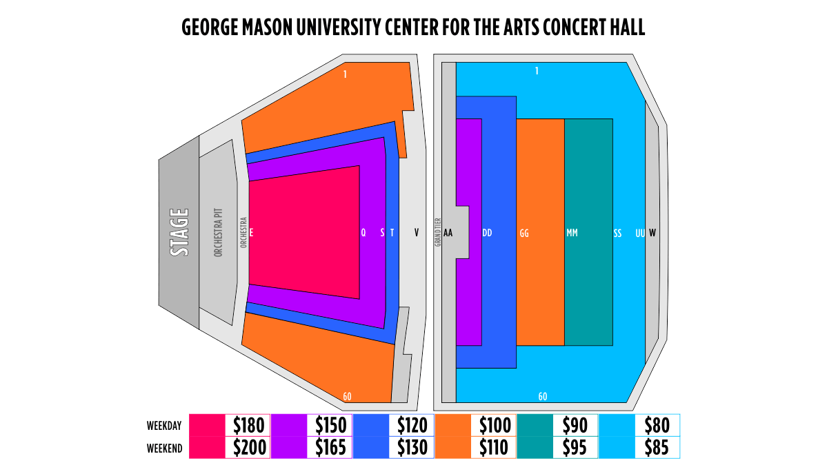 George Mason Concert Hall Seating Chart
